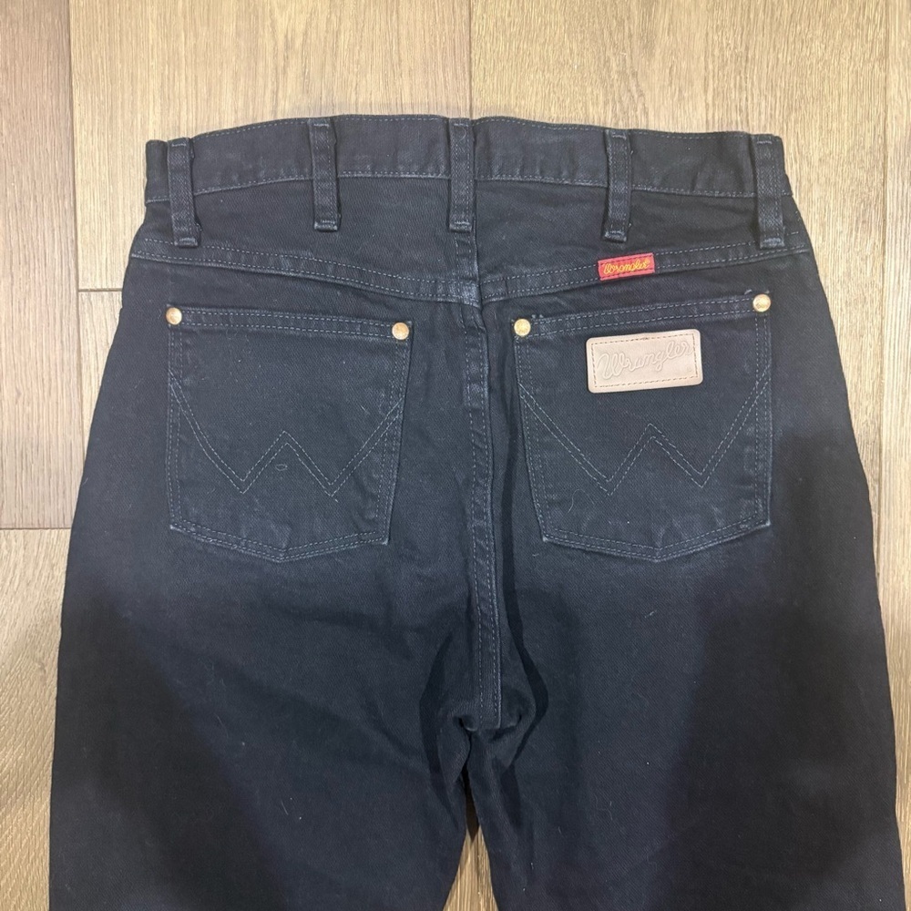 Vintage Wrangler Black Cowboy Cut Slim Fit Tapered High Rise Jeans - Picture 3 of 9